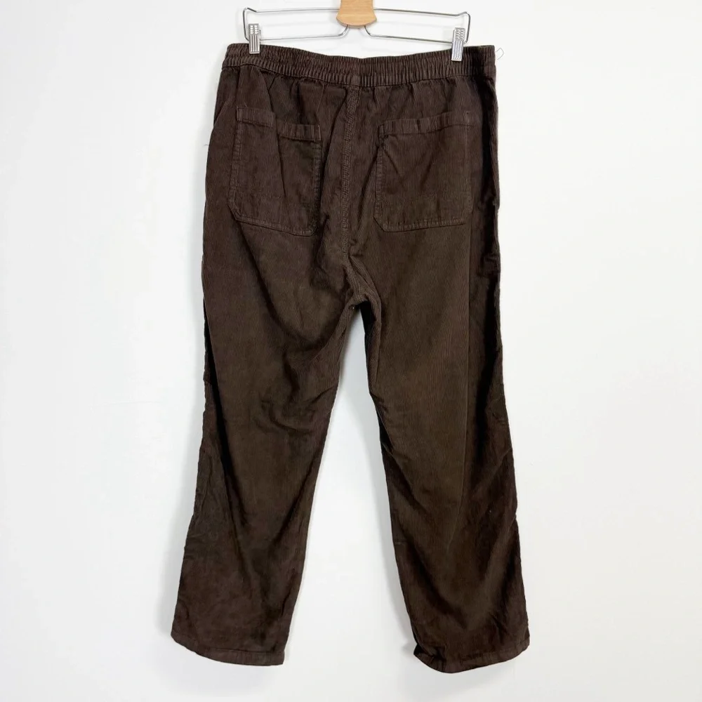 Cotton On Elastic Worker Pants Mens 2XL Brown High Rise Corduroy Drawstring